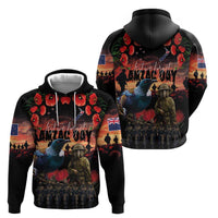 New Zealand ANZAC Day Hoodie Tui Bird and Kiwi Bird Soldier - Forever in My Thoughts LT03 - Polynesian Pride