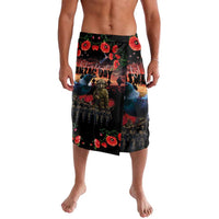 New Zealand ANZAC Day Lavalava Tui Bird and Kiwi Bird Soldier - Forever in My Thoughts LT03 Black - Polynesian Pride