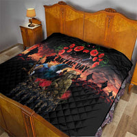 New Zealand ANZAC Day Quilt Tui Bird and Kiwi Bird Soldier - Forever in My Thoughts LT03 - Polynesian Pride