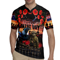 New Zealand ANZAC Day Rugby Jersey Tui Bird and Kiwi Bird Soldier - Forever in My Thoughts LT03 - Polynesian Pride