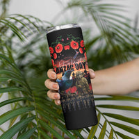 New Zealand ANZAC Day Skinny Tumbler Tui Bird and Kiwi Bird Soldier Forever in My Thoughts LT03 - Polynesian Pride