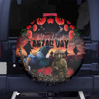 New Zealand ANZAC Day Spare Tire Cover Tui Bird and Kiwi Bird Soldier - Forever in My Thoughts LT03 No hole Black - Polynesian Pride