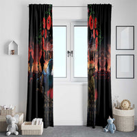 New Zealand ANZAC Day Window Curtain Tui Bird and Kiwi Bird Soldier - Forever in My Thoughts LT03 - Polynesian Pride