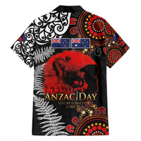 Australia and New Zealand ANZAC Day Family Matching Off Shoulder Maxi Dress and Hawaiian Shirt Aboriginal and Maori Art Pattern - Gallipoli Lest We Forget LT03 - Polynesian Pride