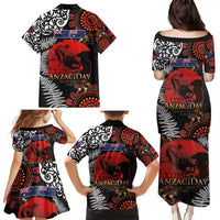 Australia and New Zealand ANZAC Day Family Matching Puletasi and Hawaiian Shirt Aboriginal and Maori Art Pattern - Gallipoli Lest We Forget LT03 - Polynesian Pride