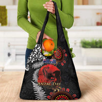 Australia and New Zealand ANZAC Day Grocery Bag Aboriginal and Maori Art Pattern - Gallipoli Lest We Forget LT03 - Polynesian Pride