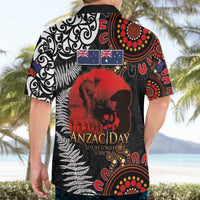Australia and New Zealand ANZAC Day Hawaiian Shirt Aboriginal and Maori Art Pattern - Gallipoli Lest We Forget LT03 - Polynesian Pride