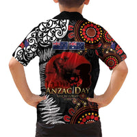 Australia and New Zealand ANZAC Day Hawaiian Shirt Aboriginal and Maori Art Pattern - Gallipoli Lest We Forget LT03 - Polynesian Pride