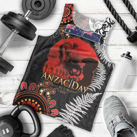 Australia and New Zealand ANZAC Day Men Tank Top Aboriginal and Maori Art Pattern - Gallipoli Lest We Forget LT03 - Polynesian Pride