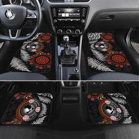 Australia and New Zealand Together Car Mats Aboriginal and Maori Art Tattoo LT03 Set 4pcs Black - Polynesian Pride