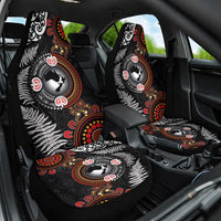 Australia and New Zealand Together Car Seat Cover Aboriginal and Maori Art Tattoo LT03 One Size Black - Polynesian Pride