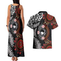 Australia and New Zealand Together Couples Matching Tank Maxi Dress and Hawaiian Shirt Aboriginal and Maori Art Tattoo LT03 - Polynesian Pride