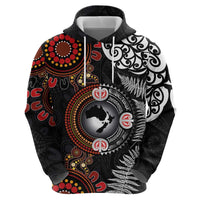 Australia and New Zealand Together Hoodie Aboriginal and Maori Art Tattoo LT03 - Polynesian Pride