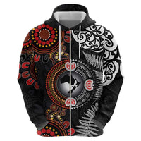 Australia and New Zealand Together Hoodie Aboriginal and Maori Art Tattoo LT03 - Polynesian Pride
