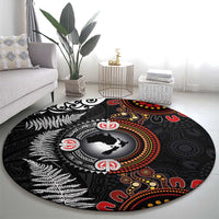 Australia and New Zealand Together Round Carpet Aboriginal and Maori Art Tattoo LT03 - Polynesian Pride