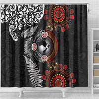 Australia and New Zealand Together Shower Curtain Aboriginal and Maori Art Tattoo LT03 - Polynesian Pride