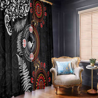 Australia and New Zealand Together Window Curtain Aboriginal and Maori Art Tattoo LT03 - Polynesian Pride