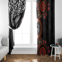 Australia and New Zealand Together Window Curtain Aboriginal and Maori Art Tattoo LT03 - Polynesian Pride