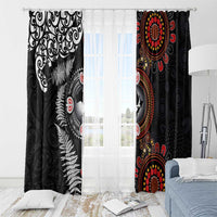 Australia and New Zealand Together Window Curtain Aboriginal and Maori Art Tattoo LT03 - Polynesian Pride