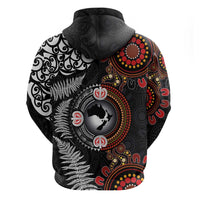 Australia and New Zealand Together Zip Hoodie Aboriginal and Maori Art Tattoo LT03 - Polynesian Pride