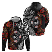 Australia and New Zealand Together Zip Hoodie Aboriginal and Maori Art Tattoo LT03 - Polynesian Pride