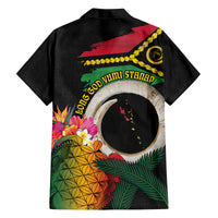 Vanuatu Selebretem 44th Indipendens Dei Family Matching Off The Shoulder Long Sleeve Dress and Hawaiian Shirt Sand Drawing Turtle Melanesian Vibes LT03 - Polynesian Pride