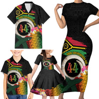 Vanuatu Selebretem 44th Indipendens Dei Family Matching Short Sleeve Bodycon Dress and Hawaiian Shirt Sand Drawing Turtle Melanesian Vibes LT03 - Polynesian Pride