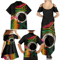 Vanuatu Selebretem 44th Indipendens Dei Family Matching Summer Maxi Dress and Hawaiian Shirt Sand Drawing Turtle Melanesian Vibes LT03 - Polynesian Pride