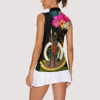 Vanuatu Ni-Van Women Sleeveless Polo Shirt Coat of Arms Sand Drawing LT03 - Polynesian Pride