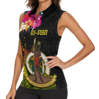 Vanuatu Ni-Van Women Sleeveless Polo Shirt Coat of Arms Sand Drawing LT03 - Polynesian Pride