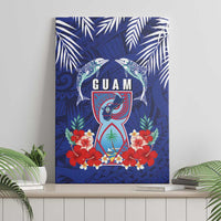 Guam Liberation Day Canvas Wall Art The Tribal Latte Stone and Dolphins with Hibiscus Chamorro Culture LT03 - Polynesian Pride