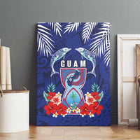 Guam Liberation Day Canvas Wall Art The Tribal Latte Stone and Dolphins with Hibiscus Chamorro Culture LT03 - Polynesian Pride
