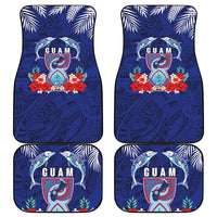 Guam Liberation Day Car Mats The Tribal Latte Stone and Dolphins with Hibiscus Chamorro Culture LT03 - Polynesian Pride