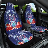 Guam Liberation Day Car Seat Cover The Tribal Latte Stone and Dolphins with Hibiscus Chamorro Culture LT03 One Size Blue - Polynesian Pride