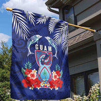 Guam Liberation Day Garden Flag The Tribal Latte Stone and Dolphins with Hibiscus Chamorro Culture LT03 - Polynesian Pride