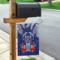 Guam Liberation Day Garden Flag The Tribal Latte Stone and Dolphins with Hibiscus Chamorro Culture LT03 - Polynesian Pride