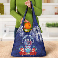 Guam Liberation Day Grocery Bag The Tribal Latte Stone and Dolphins with Hibiscus Chamorro Culture LT03 - Polynesian Pride