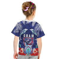 Guam Liberation Day Kid T Shirt The Tribal Latte Stone and Dolphins with Hibiscus Chamorro Culture LT03 - Polynesian Pride