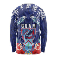 Guam Liberation Day Long Sleeve Shirt The Tribal Latte Stone and Dolphins with Hibiscus Chamorro Culture LT03 - Polynesian Pride