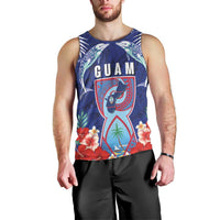 Guam Liberation Day Men Tank Top The Tribal Latte Stone and Dolphins with Hibiscus Chamorro Culture LT03 - Polynesian Pride
