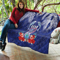 Guam Liberation Day Quilt The Tribal Latte Stone and Dolphins with Hibiscus Chamorro Culture LT03 - Polynesian Pride