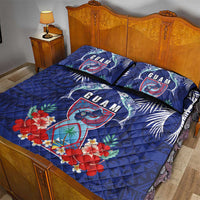 Guam Liberation Day Quilt Bed Set The Tribal Latte Stone and Dolphins with Hibiscus Chamorro Culture LT03 - Polynesian Pride
