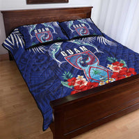 Guam Liberation Day Quilt Bed Set The Tribal Latte Stone and Dolphins with Hibiscus Chamorro Culture LT03 - Polynesian Pride