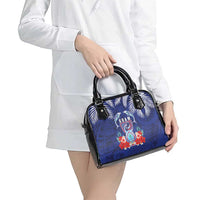 Guam Liberation Day Shoulder Handbag The Tribal Latte Stone and Dolphins with Hibiscus Chamorro Culture LT03 - Polynesian Pride