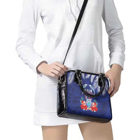 Guam Liberation Day Shoulder Handbag The Tribal Latte Stone and Dolphins with Hibiscus Chamorro Culture LT03 - Polynesian Pride