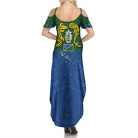 Solomon Islands Family Matching Summer Maxi Dress and Hawaiian Shirt The Guardians-Tribal Crocodile and Shark Melanesian Tattoo LT03 - Polynesian Pride