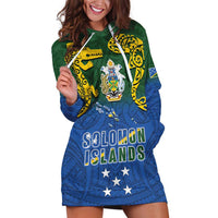 Solomon Islands Hoodie Dress The Guardians-Tribal Crocodile and Shark Melanesian Tattoo LT03 Green - Polynesian Pride