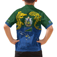 Solomon Islands Kid Hawaiian Shirt The Guardians-Tribal Crocodile and Shark Melanesian Tattoo LT03 - Polynesian Pride