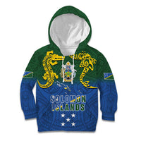 Solomon Islands Kid Hoodie The Guardians-Tribal Crocodile and Shark Melanesian Tattoo LT03 Hoodie Green - Polynesian Pride