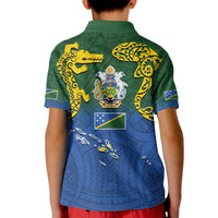 Solomon Islands Kid Polo Shirt The Guardians-Tribal Crocodile and Shark Melanesian Tattoo LT03 - Polynesian Pride